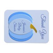 Cute Blue Baby Boy Pumpkin Custom Baby shower Magneet (Horizontaal)