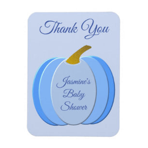 Cute Blue Baby Boy Pumpkin Custom Baby shower Magneet
