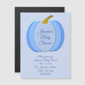 Cute Blue Baby Boy Pumpkin Custom Baby shower Magnetische Uitnodiging (Voorkant / Achterkant)