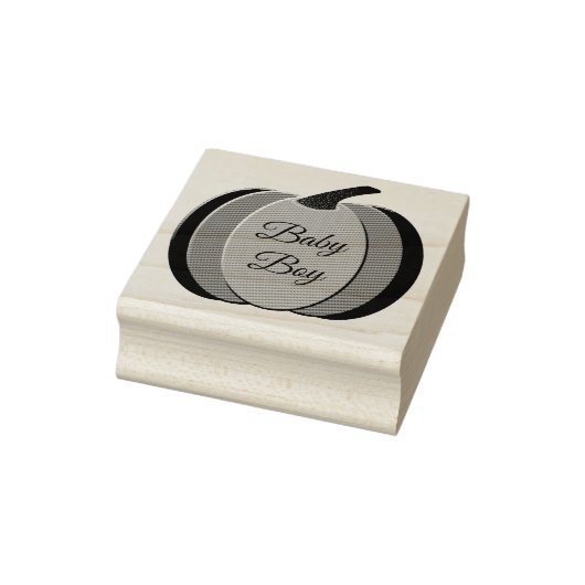 Cute Blue Baby Boy Pumpkin Custom Baby shower Rubberstempel (Stempel)