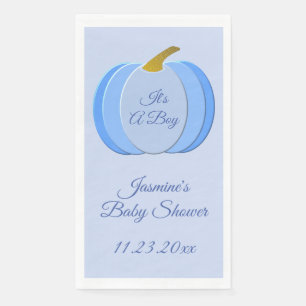 Cute Blue Baby Boy Pumpkin Custom Baby shower Servet
