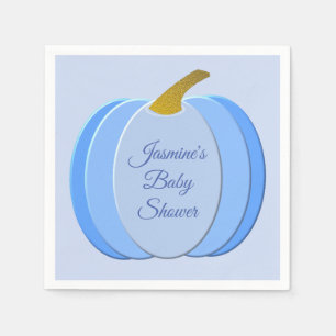 Cute Blue Baby Boy Pumpkin Custom Baby shower Servet