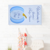 Cute Blue Baby Boy Pumpkin Custom Baby shower Spandoek (Insitu)