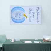 Cute Blue Baby Boy Pumpkin Custom Baby shower Spandoek (Beurs)