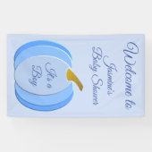 Cute Blue Baby Boy Pumpkin Custom Baby shower Spandoek (Horizontaal)