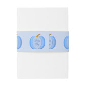 Cute Blue Baby Boy Pumpkin Custom Baby shower Uitnodigingen Wikkel (Achterkant Voorbeeld)