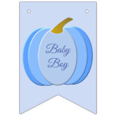 Cute Blue Baby Boy Pumpkin Custom Baby shower Vlaggetjes (Eerste vlag)