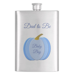 Cute Blue Baby Boy Pumpkin Custom Dad to be Flacon