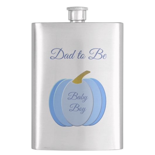 Cute Blue Baby Boy Pumpkin Custom Dad to be Flacon (Voorkant)