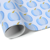 Cute Blue Baby Boy Pumpkin Patterned Cadeaupapier (Rol Hoek)