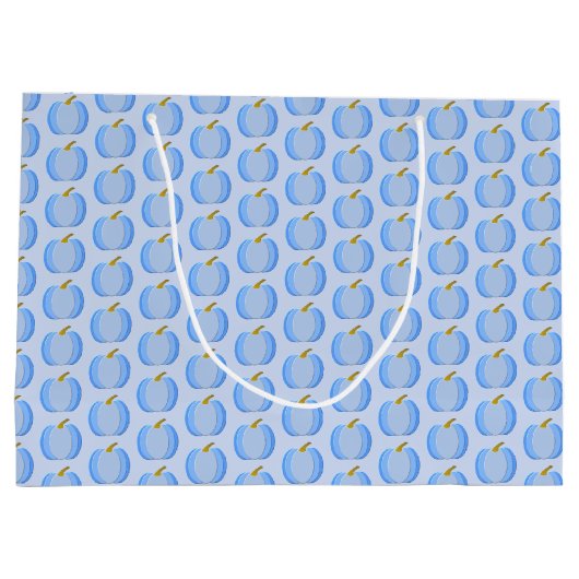 Cute Blue Baby Boy Pumpkin Patterned Groot Cadeauzakje (Achterkant)