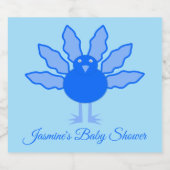 Cute Blue Baby Boy Thanksgiving Turkey Baby shower Likeurfles Etiket (Enkel label)