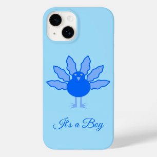 Cute Blue Baby Boy Thanksgiving Turkey Custom Case-Mate iPhone 14 Hoesje