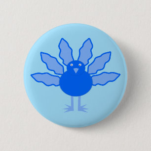 Cute Blue Baby Boy Thanksgiving Turkije Ronde Button 5,7 Cm