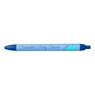 Cute Blue Baby Boy Unicorn Baby shower Custom Blac Blauwe Inkt Pen
