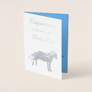 Cute Blue Baby Boy Unicorn-creditcard Folie Kaarten