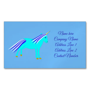 Cute Blue Baby Boy Unicorn Custom Visitekaartje Ma Magnetisch Visitekaartje