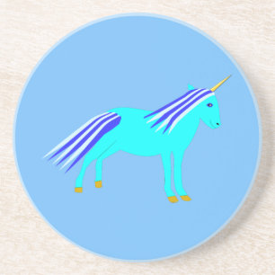 Cute Blue Baby Boy Unicorn Gender onthulling Zandsteen Onderzetter