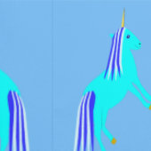 Cute Blue Baby Boy Unicorn Patterned Behang (Zoom)