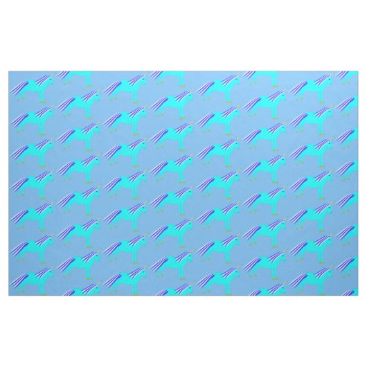 Cute Blue Baby Boy Unicorn Patterned Stof (Fat Quarter)
