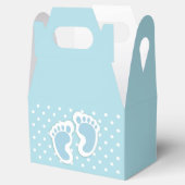 Cute Blue Baby Boy's Feet Illustration Bedankdoosjes (Geopend)