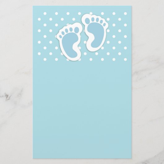 Cute Blue Baby Boy's Feet Illustration Briefpapier (Voorkant)