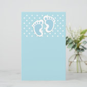 Cute Blue Baby Boy's Feet Illustration Briefpapier (Staand voorkant)