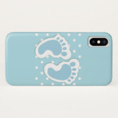 Cute Blue Baby Boy's Feet Illustration Case-Mate iPhone Case (Achterkant (horizontaal))