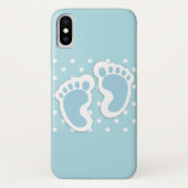 Cute Blue Baby Boy's Feet Illustration Case-Mate iPhone Case (Achterkant)