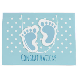 Cute Blue Baby Boy's Feet Illustration Groot Cadeauzakje