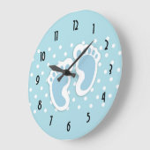 Cute Blue Baby Boy's Feet Illustration Grote Klok (Hoek)