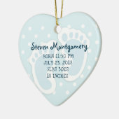 Cute Blue Baby Boy's Feet Illustration Keramisch Ornament (Links)