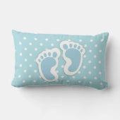 Cute Blue Baby Boy's Feet Illustration Kussen (Achterkant)