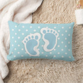 Cute Blue Baby Boy's Feet Illustration Kussen (Deken)