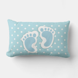 Cute Blue Baby Boy's Feet Illustration Kussen
