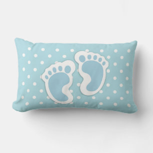 Cute Blue Baby Boy's Feet Illustration Kussen