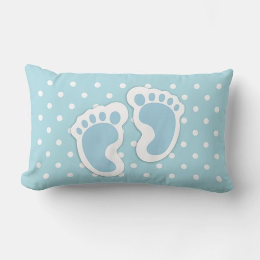 Cute Blue Baby Boy's Feet Illustration Kussen (Voorkant)