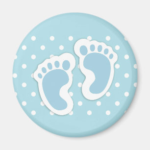 Cute Blue Baby Boy's Feet Illustration Magneet