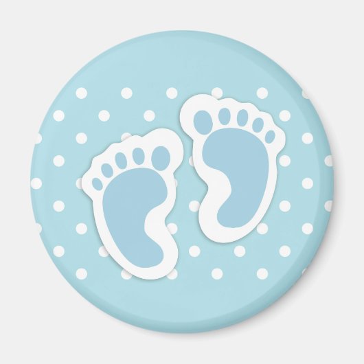 Cute Blue Baby Boy's Feet Illustration Magneet (Voorkant)