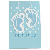 Cute Blue Baby Boy's Feet Illustration Medium Cadeauzakje (Voorkant)