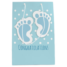 Cute Blue Baby Boy's Feet Illustration Medium Cadeauzakje