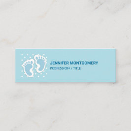 Cute Blue Baby Boy's Feet Illustration Mini Visitekaartje