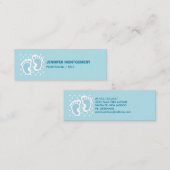 Cute Blue Baby Boy's Feet Illustration Mini Visitekaartje (Voorkant / Achterkant)