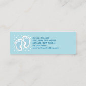 Cute Blue Baby Boy's Feet Illustration Mini Visitekaartje (Achterkant)