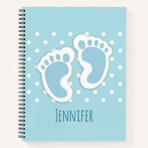 Cute Blue Baby Boy's Feet Illustration Notitieboek