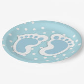 Cute Blue Baby Boy's Feet Illustration Papieren Bordje (Gekanteld)