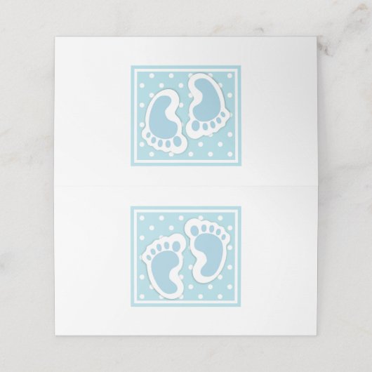 Cute Blue Baby Boy's Feet Illustration Plaatskaartje (Buitenkant ongevouwen)