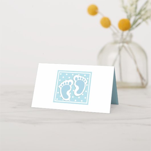 Cute Blue Baby Boy's Feet Illustration Plaatskaartje (Voorkant)