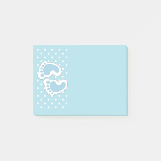 Cute Blue Baby Boy's Feet Illustration Post-it® Notes (Voorkant)