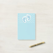 Cute Blue Baby Boy's Feet Illustration Post-it® Notes (Op bureau)